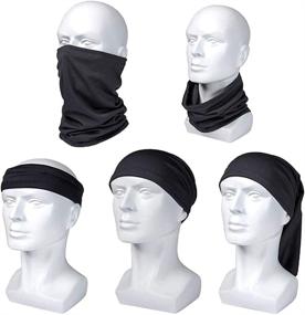 img 1 attached to Gaiter Reusable Breathable Bandana Black2