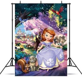 img 3 attached to 👑 Princess Sofia Photography Backdrop: Fairy Tale Forest Theme for Baby Girl's 1st Birthday Party, Baby Shower Décor, and Photo Booth Studio Props - 3x5ft Vinyl Background