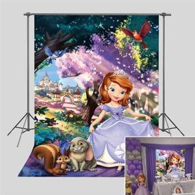 img 4 attached to 👑 Princess Sofia Photography Backdrop: Fairy Tale Forest Theme for Baby Girl's 1st Birthday Party, Baby Shower Décor, and Photo Booth Studio Props - 3x5ft Vinyl Background