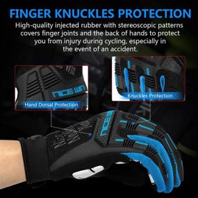 img 3 attached to 🧤 NICEWIN Full Finger Cycling Gloves for Men: Anti-Slip, Breathable & Knuckle Protection - Mountain Bike & Bicycle Riding Gloves with Gel Pads