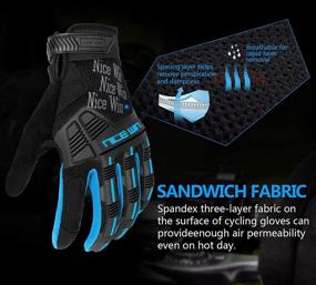 img 2 attached to 🧤 NICEWIN Full Finger Cycling Gloves for Men: Anti-Slip, Breathable & Knuckle Protection - Mountain Bike & Bicycle Riding Gloves with Gel Pads