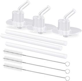 img 4 attached to Best 3-Pack Replacement Straws for Thermos Funtainer 12oz 🥤 Bottle + 3 Cleaning Brushes: Safe for Adults & Children