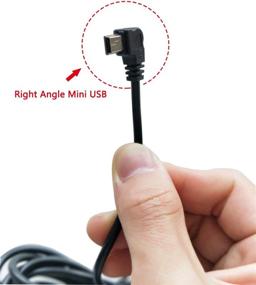 img 2 attached to Прочный набор для проводки с правым углом Mini USB для автомобильной видеорегистратора автомобильной камеры - улучшенное решение питания автомобильной камеры.