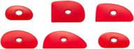 sherrill mudtools polymer ribs - set of 6 red color shapes: essential for pottery and clay artists, very soft logo