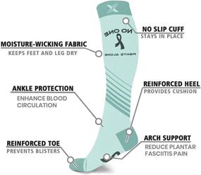 img 2 attached to 🏃 Running Knee High Compression Socks - Set of 3 Pairs for Cancer Awareness