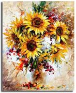 🌻 sunflower paint by numbers kit: canvas painting for adults, beginners, and kids with acrylic paints and brushes logo