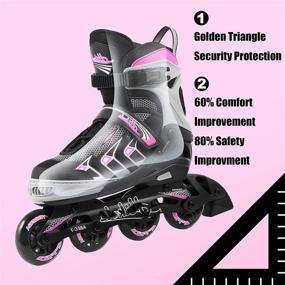 img 1 attached to Hikole Adjustable Inline Skates - Adult Women Men Teens Roller Skates for Outdoor Indoor Use - Blades Roller Skates for Girls and Boys