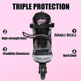 img 2 attached to Hikole Adjustable Inline Skates - Adult Women Men Teens Roller Skates for Outdoor Indoor Use - Blades Roller Skates for Girls and Boys