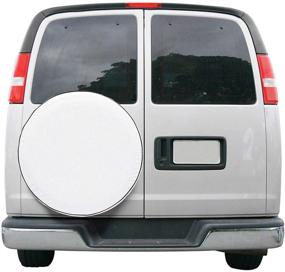 img 4 attached to 🚐 RV Spare Tire Cover - Classic Accessories Over Drive Custom Fit, Fits Wheels 28" - 29" Diameter, in White