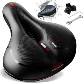 img 4 attached to Ultimate Comfort Bike Seat: Premium MTB BMX Saddle for Men and Women - Prostate Friendly, Soft and Supportive, Compatible with Trek and Schwinn Bikes - Large Foam Cushion for Stationary and Outdoor Cycling