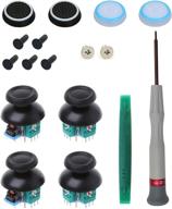 🎮 onyehn 4pcs analog 3d joystick thumbstick sensor replacement for ps4/ps5 controllers - repair kits, mushroom caps, fluorescent buttons logo
