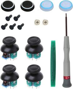 img 4 attached to 🎮 Onyehn 4pcs Analog 3D Joystick Thumbstick Sensor Replacement for PS4/PS5 Controllers - Repair Kits, Mushroom Caps, Fluorescent Buttons