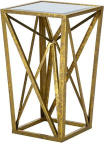 img 4 attached to Luxe Gold Accent Tables: Madison Park Zee Modern Living Room Furniture with Geometric Design