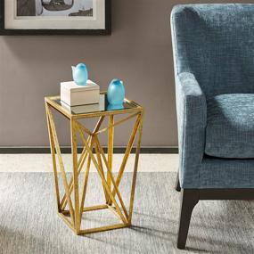 img 2 attached to Luxe Gold Accent Tables: Madison Park Zee Modern Living Room Furniture with Geometric Design