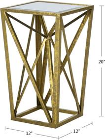 img 1 attached to Luxe Gold Accent Tables: Madison Park Zee Modern Living Room Furniture with Geometric Design