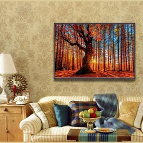 img 2 attached to Fipart Tree DIY Diamond Painting Cross Stitch Craft Kit - Wall Stickers for Living Room Decoration, 14X18 Inch/35X45CM