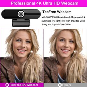 img 3 attached to 📷 8MP USB Webcam with Tripod and Privacy Cover - HD Streaming, Plug and Play 4K Web Camera for Desktop, Laptop, Mac, PC - 1080P Webcam for Gaming, Video Calls, and Recording - by iTecFree