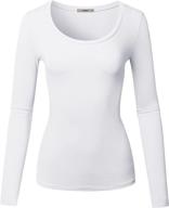 starjj womens stretchy cotton slim fit long sleeve t-shirt top with v-neck & scoop neck options (s-2xl) logo