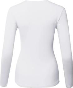 img 2 attached to STARJJ Womens Stretchy Cotton Slim Fit Long Sleeve T-Shirt Top with V-Neck & Scoop Neck Options (S-2XL)