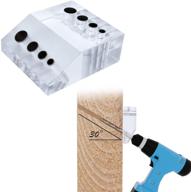 🔩 muzata drill guide for cable railing kit - lag screw fitting wood post installation, suitable for 90 degree horizontal deck and 30 degree angled stair, features visible drilling template jig, patented design - ct09, ct1 logo
