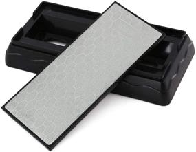 img 4 attached to Diamond Coated Knife Sharpening Stone, 2-Sided Grit Polishing & Honing Whetstone with Non-slip Base Holder - Ideal for Knives, Scissors, Chisels, Garden, and Kitchen Tools - 400/1000 Grit