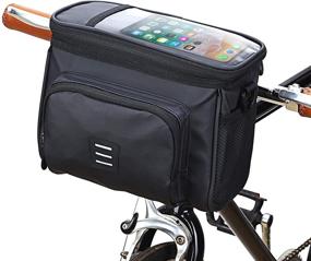 img 4 attached to MOOCi Multifunctional Bicycle Handlebar Bag with Touchable Transparent Mobile Phone Holder - Ideal Bike Accessory for Folding Bicycles, Electric Bikes, and More