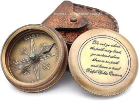 img 4 attached to 🧭 Unique Unusual Gifts: Enchanting Famous Quote 'Do not go Where The Path' Compass with Stylish Case