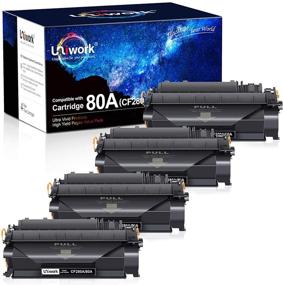 img 4 attached to 🖨️ Uniwork Laserjet Pro 400 M401A Toner Cartridge Replacement for HP 80A CF280A, 05A CE505A - Compatible with M401D, M401N, M401DN, M401DNE, M401DW, MFP M425DN Printers - 4 Black Cartridges