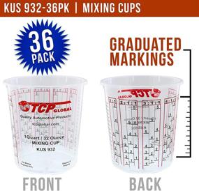 img 3 attached to 🎨 36-пакет чашек для смешивания краски Custom Shop в объеме 32 унции с градуировкой и возможными различными соотношениями смешивания, а также 12 крышками для эпоксидных смол.
