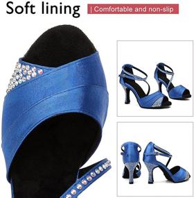 img 1 attached to HIPPOSEUS Womens Satin Ballroom Dancing Women's Shoes