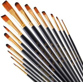 img 3 attached to 🖌️ Color Technik Paint Brush Set: 15 Artist Quality Brushes for Acrylic, Watercolor, Gouache, Oil, Face Paint & More. Hand Made with Taklon Hair in Round, Flat, Filbert, Angle & Rigger Styles