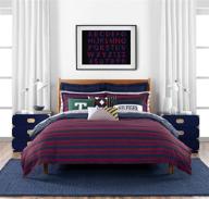 ❤️ full/queen tommy hilfiger heritage stripe comforter set in red/blue logo