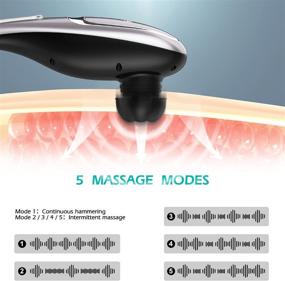 img 2 attached to Relieve Back Pain with NURSAL Handheld Back Massager: Deep Tissue Massage for Foot, Shoulder, Leg, Muscles - 5 Interchangeable Tips, 5 Modes & 5 Speeds