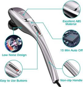 img 3 attached to Relieve Back Pain with NURSAL Handheld Back Massager: Deep Tissue Massage for Foot, Shoulder, Leg, Muscles - 5 Interchangeable Tips, 5 Modes & 5 Speeds