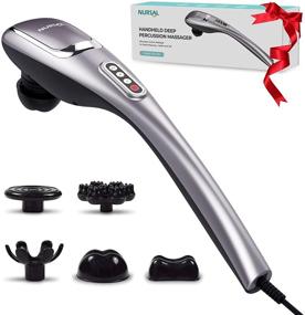 img 4 attached to Relieve Back Pain with NURSAL Handheld Back Massager: Deep Tissue Massage for Foot, Shoulder, Leg, Muscles - 5 Interchangeable Tips, 5 Modes & 5 Speeds