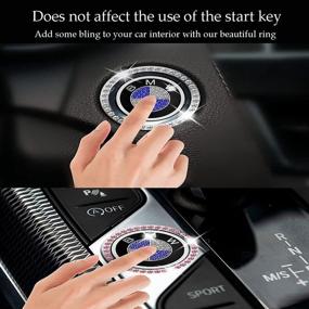 img 1 attached to Bling Car Start Stop Button Cover - Decorative Crystal Ring Trim Sticker for Push Start Button Ignition, Protective Cover for Bling Car Interior Accessories