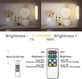 img 1 attached to 🔦 Honwell Closet Light with Remote Control | Battery Operated LED Light Bar for Cabinets | Wireless Under Counter Lighting | 120 Lumens Dimmable Push Light | Stick on Lights for Hallway, Kitchen, Shelf, Pantry