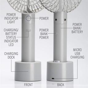 img 2 attached to 🌬️ HoMedics TotalComfort Rechargeable Handheld Fan with Charging Dock - 5 Speed Personal Cooling Device: USB, Battery Included