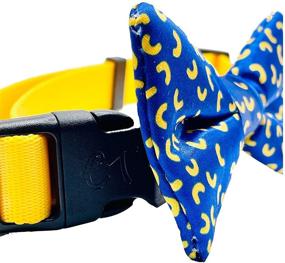 img 2 attached to Deluxe Quality Cutie Ties Mac &amp; Cheese Dog Bow Tie - 2&#34; x 4&#34; - Easy-Slip Over Collar Elastic Bands - Fits Most Sized Dogs - Custom Designs