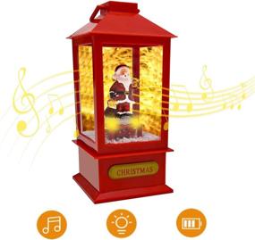 img 3 attached to 🎅 ASAWASA Christmas Snow Lantern: Musical and Lighting Decorations with Battery Operated Light-Up Santa Claus – Perfect Home Decoration, Kids or Adult Gift