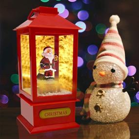 img 1 attached to 🎅 ASAWASA Christmas Snow Lantern: Musical and Lighting Decorations with Battery Operated Light-Up Santa Claus – Perfect Home Decoration, Kids or Adult Gift