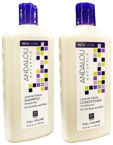 img 1 attached to 🌿 Andalou Naturals Lavender & Biotin Full Volume Shampoo & Conditioner + Biotin Growth Serum - Hair Loss Solution with Aloe Vera Extract and Jojoba Oil for Men & Women - 11.5 fl. oz. each