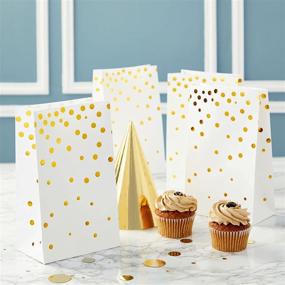 img 3 attached to 🎉 Premium White Party Favor Paper Bags with Gold Foil Dots, 24 Pack - Ideal for Kids Birthday and Wedding Celebrations
