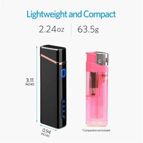 img 2 attached to 🔥 Revolutionary USB Rechargeable Plasma Lighter - Windproof Flameless, with Battery Indicator (Upgraded) - Perfect for Fire, Cigarette, Candle - Outdoors Indoors (Bright-Black)