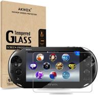 ⭐️ 2-pack ps vita 2000 screen protector - akwox premium hd clear 9h tempered glass screen protective film for sony playstation vita psv 2000 - enhanced clarity and accurate touch response logo