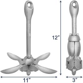 img 1 attached to 🛶 Obcursco Kayak Anchor Kit - Marine Anchoring Set with 3.5 Pound Folding Grapnel for Kayak Fishing, Canoe, Jet Ski, SUP Board, Small Boat - Includes 50 Feet of Marine Anchor Line (Black & Yellow)