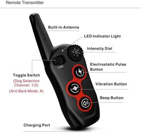 img 3 attached to 🐶 2-in-1 Dog Training and Anti-Bark Collar - Rechargeable, Waterproof, Remote Range 1000-1500ft, Beep, Vibration, Stop Barking - Small, Medium, Large Dogs