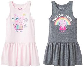 img 1 attached to 👗 Pack of 2 Toddler Girls' Peppa Pig T-Shirt Dresses