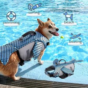 img 1 attached to 🦮 IDOMIK Dog Life Jacket - Ripstop Safety Vest for Dogs, Reflective Adjustable Lifesaver with Rescue Handle - Floatation Preserver Coat for Swimming Pool, Beach, Boating - Small, Middle, Large Sizes Available