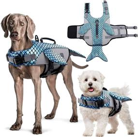 img 4 attached to 🦮 IDOMIK Dog Life Jacket - Ripstop Safety Vest for Dogs, Reflective Adjustable Lifesaver with Rescue Handle - Floatation Preserver Coat for Swimming Pool, Beach, Boating - Small, Middle, Large Sizes Available